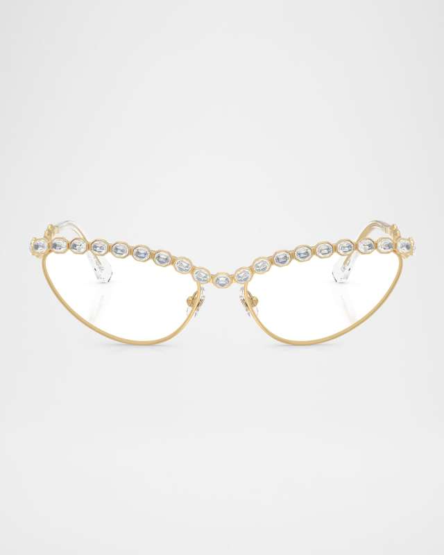 SK1030 Crystal Cat-Eye Metal Optical Frames